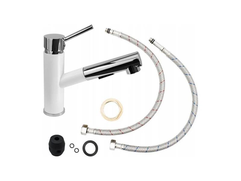 Graniteland Ceres Keittiöhana Valkoinen, jossa on Ulosvedettävä Juoksuputki ja Kaksitoiminen Käsisuihku 1208970709