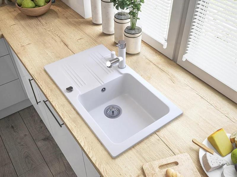 Graniteland Ceres Keittiöhana Valkoinen, jossa on Ulosvedettävä Juoksuputki ja Kaksitoiminen Käsisuihku 1208970709