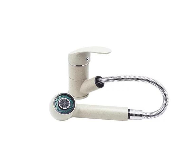 Graniteland Rhea Keittiöhana Beige hiekka Irrotettavalla Ulosvirtauksella ja Kaksoistoiminnolla Käsisuihkulla 1208970713