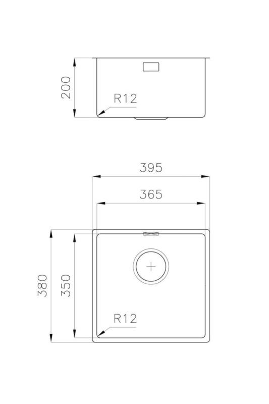 Foster L35 Speciale 35 cm pitkä ruostumattomasta teräksestä valmistettu pesuallas 365 x 350 mm alapuolinen asennus 1208970722