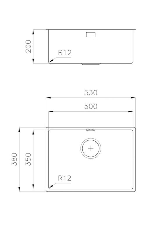 Foster L35 Speciale 35 cm pitkä ruostumaton teräs allas 50 x 35 cm alapuolinen asennus 1208970723
