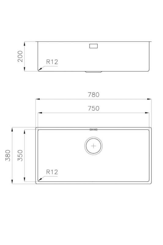 Foster L35 Speciale 35 cm pitkä ruostumaton teräs pesuallas 75 x 35 cm upotettava 1208970724