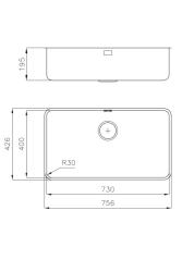 Foster Onderbouw Grote RVS Spoelbak 73 x 40 cm 1208953726