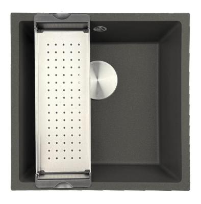 GraniteMy Universal Graniitti Harmaa, tumma Allas 40x40 cm Päälle asennus, Alapuolinen asennus ja Tasoon upotus RST Tulppa 1208970742