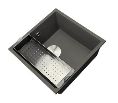 GraniteMy Universal Graniitti Harmaa, tumma Allas 40x40 cm Päälle asennus, Alapuolinen asennus ja Tasoon upotus RST Tulppa 1208970742