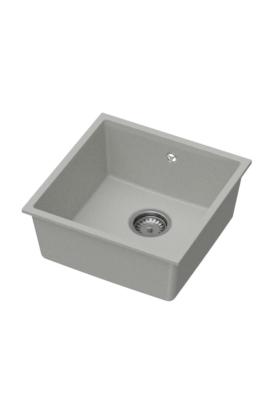 GraniteMy Universal Graniitti Harmaa Tiskiallas 40x40 cm Päälle asennettava, Alapuolinen ja Tasoon upotettava RVS Tulppa 1208970743
