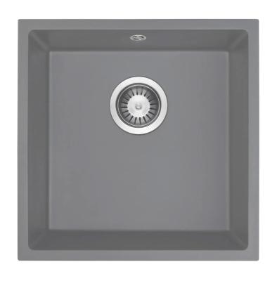 GraniteMy Universal Graniitti Harmaa Tiskiallas 40x40 cm Päälle asennettava, Alapuolinen ja Tasoon upotettava RVS Tulppa 1208970743