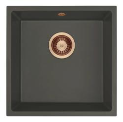GraniteMy Universal Graniitti Harmaa, tumma Pesuallas 40x40 cm Päälle asennettava, alapuolelle asennettava ja tasoon upotettava Kuparinen Tulppa 1208970749