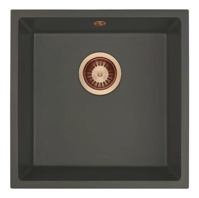 GraniteMy Universal Graniitti Harmaa, tumma Pesuallas 40x40 cm Päälle asennettava, alapuolelle asennettava ja tasoon upotettava Kuparinen Tulppa 1208970749