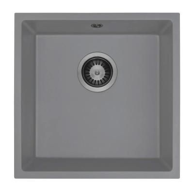 GraniteMy Universal Graniittinen Harmaa Tiskiallas 40x40 cm Päälleasennus, Alasasennus ja Tasoon Upotus Gun metal Tulppa 1208970750