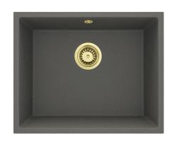 GraniteMy Universal Graniitti Harmaa, tumma Pesuallas 50x40 cm Päälle asennus, Alapuolinen asennus ja Tasoasennus Kultaisella Tulppa 1208970756
