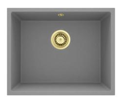 GraniteMy Universal Graniittinen Harmaa Allas 50x40 cm Päälle asennettava, Alas asennettava ja Tasoon upotettava kullanvärinen tulppa 1208970760