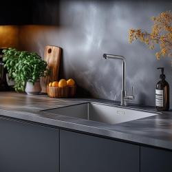 Pure.Sink Prestige Yhdistelmäsarja ruostumattomasta teräksestä valmistettu tiskiallas 50x40 cm ruostumattomasta teräksestä valmistetulla keittiöhanalla 1208970762
