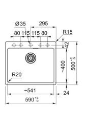 Franke Maris MRG 610-50 TL Fragranite Matt Musta Uppoasennettava Allas Hanareiällä 114.0668.630