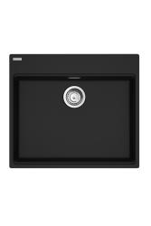 Franke Maris MRG 610-60 Care Fragranite Matti Musta matala vammaisten pesuallas 635 x 559 mm Päälle asennettava hanareiän kanssa 114.0729.484