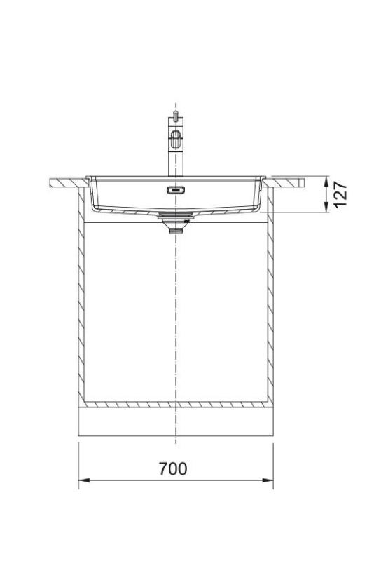 Franke Maris MRG 610-60 Care Fragranite Matte Black shallow disabled Sink 635 x 559 mm Top Mount with Faucet Hole Bank 114.0729.484
