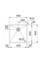 Franke Bolero Plus New R10 B2X 210-40-40 RST Pesuallas Tasoon upotettava, alapuolinen ja päälle asennettava 40x40 cm 127.0728.976
