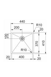 Franke Bolero Plus New R10 B2X 210-40-37 RVS Allas Tasoon upotus, alapuolinen ja päälle asennus 40x37 cm 127.0730.522