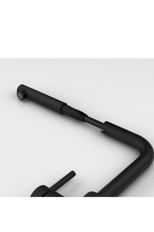 Franke Lina L Kitchen Faucet Stone Grey with Retractable Spout 115.0728.486