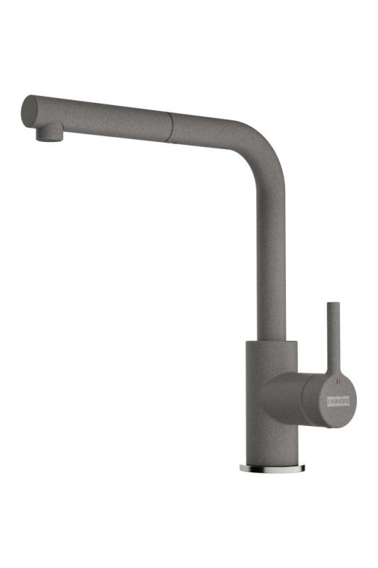 Franke Lina L Kitchen Faucet Stone Grey with Retractable Spout 115.0728.486