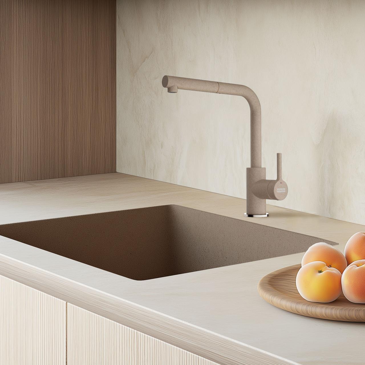 Franke Lina L Kitchen Faucet Oyster with Pull-out Spout 115.0728.487 - Productafbeelding 2