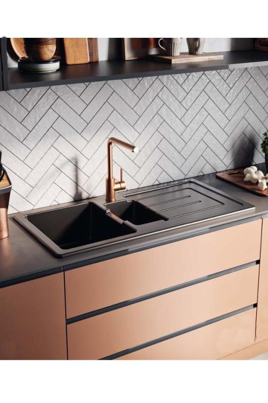 Ausmann Ceramic Sylva 1,5 keraaminen valkoinen allas, jossa tippa-alue 1000 x 500 mm 1208971126