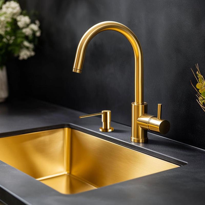 Ausmann Lirio Built-in Soap Dispenser Gold refillable from above 1208971199