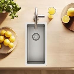 Pure.Sink Exclusivo pieni ruostumaton teräksinen pesuallas 18x40 cm 10mm säde alapuolella, tasossa ja päällä PEX1840-02