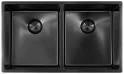 Pure.Sink Prestige Kaksinkertainen Gun metal -allas 70x40 cm 10mm säde alapuolella, tasorakentaminen ja päälle rakentaminen PPG343440-61