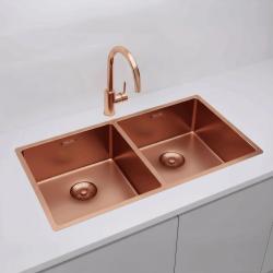 Pure.Sink Prestige Tuplakuparipesuallas 82x40 cm 10mm säde alapuolella, tasorakentaminen ja päälle rakentaminen PPG404040-62