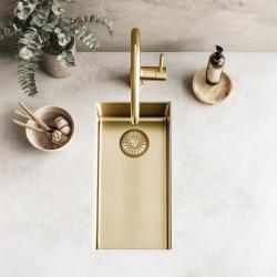 Pure.Sink Exclusivo pieni kultainen pesuallas 18x40 cm 10mm säde alapuolella, tasotason alla ja rakennuksen päällä PEX1840-60