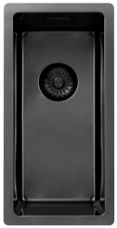 Pure.Sink Exclusivo Gun metal pieni pesuallas 18x40 cm 10mm säde ala-, tasorakenteessa ja päälle PEX1840-61