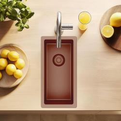 Pure.Sink Exclusivo pieni kuparinen pesuallas 18x40 cm 10mm säde alapuolella, tasorakennus ja päälle rakennus PEX1840-62
