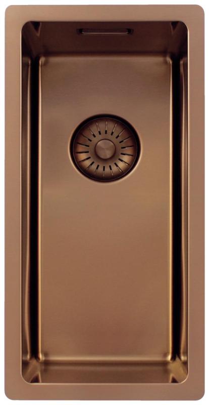 Pure.Sink Exclusivo small Copper sink 18x40 cm 10mm radius undermount, flush and built-up PEX1840-62