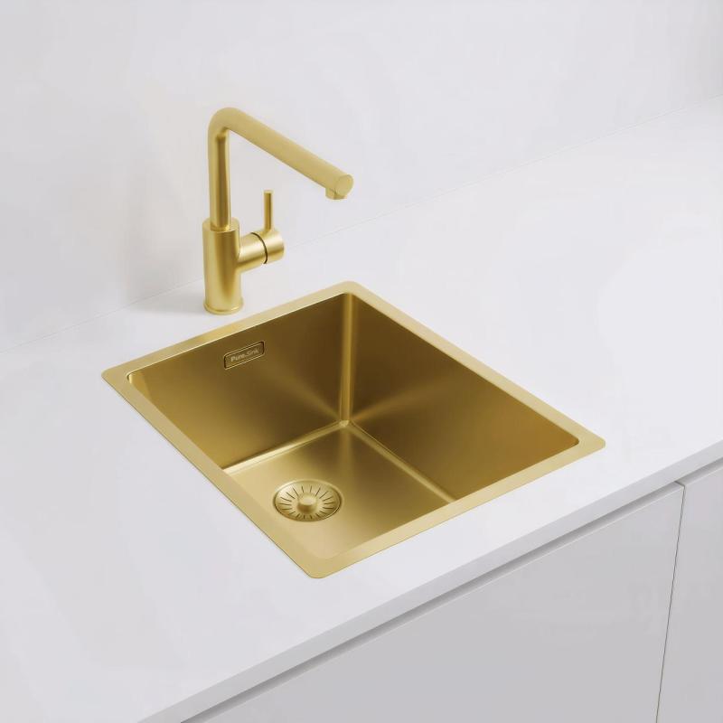 Pure.Sink Exclusivo Gold sink 34x40 cm 10mm radius undermount, flush mount and top mount PEX3440-60