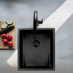 Pure.Sink Exclusivo Gun metal -pesuallas 34x40 cm, 10mm säde, alapuolinen, tasorakenteinen ja päälle asennettava PEX3440-61
