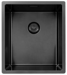 Pure.Sink Exclusivo Gun metal -pesuallas 34x40 cm, 10mm säde, alapuolinen, tasorakenteinen ja päälle asennettava PEX3440-61