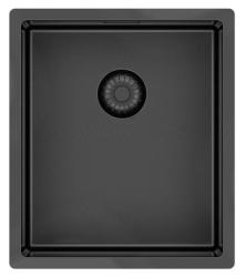 Pure.Sink Exclusivo Gun metal -pesuallas 34x40 cm, 10mm säde, alapuolinen, tasorakenteinen ja päälle asennettava PEX3440-61