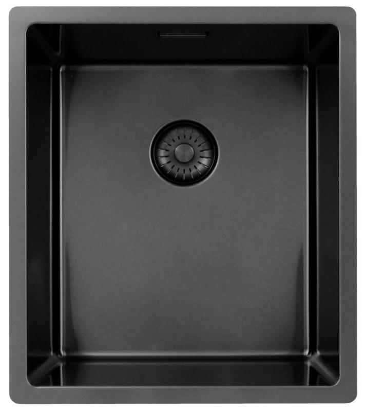 Pure.Sink Exclusivo Gun metal sink 34x40 cm 10mm radius undermount, flush mount and top mount PEX3440-61
