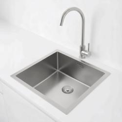 Pure.Sink Exclusivo RVS pesuallas 40x40 cm 10mm säde ala-asennus, tasorakentaminen ja päälle asennus PEX4040-02