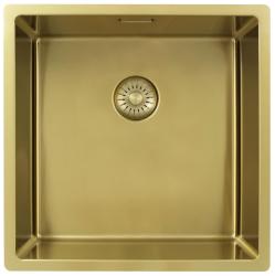 Pure.Sink Exclusivo Kultainen tiskiallas 40x40 cm 10mm säde alapuolella, tasorakentaminen ja päälle rakentaminen PEX4040-60