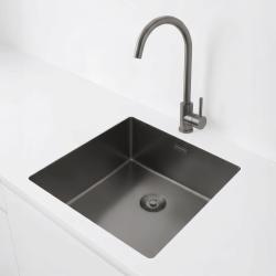 Pure.Sink Exclusivo Gun metal -allas 40x40 cm 10mm säde ala-asennus, tasorakennus ja päälle asennus PEX4040-61