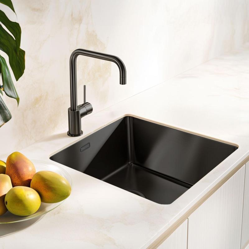 Pure.Sink Exclusivo Gun metal sink 40x40 cm 10mm radius undermount, flush mount and top mount PEX4040-61