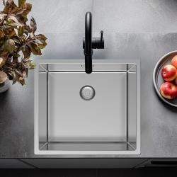 Pure.Sink Exclusivo RVS allas 45x40 cm 10mm säde alapuoli, tasorakenteinen ja päälle rakennettu PEX4540-02