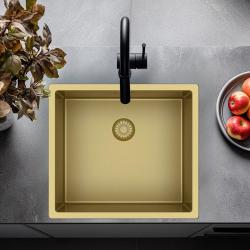 Pure.Sink Exclusivo Kultainen tiskiallas 45x40 cm 10mm säde alapuoli, tasorakentaminen ja yläpuoli PEX4540-60