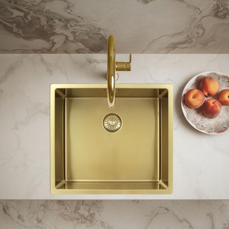 Pure.Sink Exclusivo Gold sink 45x40 cm 10mm radius undermount, flush mount and top mount PEX4540-60