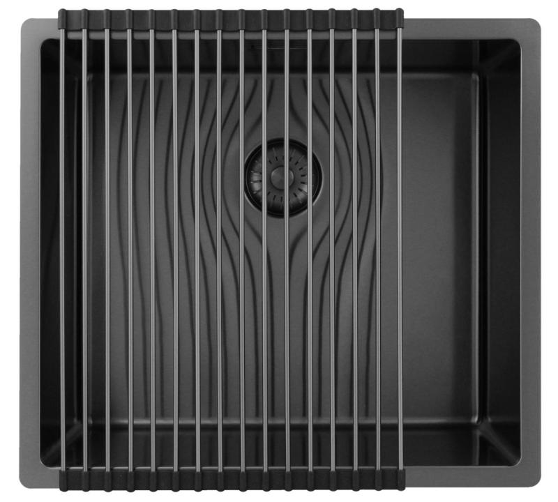 Pure.Sink Exclusivo Gun metal sink 45x40 cm 10mm radius undermount, flush mount and top mount PEX4540-61