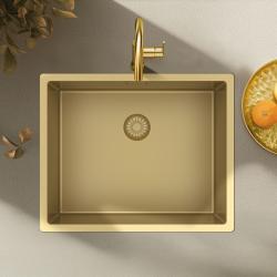 Pure.Sink Exclusivo Kultainen tiskiallas 50x40 cm 10mm säde alapuolella, tasorakentaminen ja päälle rakennus PEX5040-60