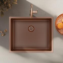 Pure.Sink Exclusivo Kuparinen tiskiallas 50x40 cm 10mm säde alapuoli, tasorakentaminen ja päälle rakentaminen PEX5040-62
