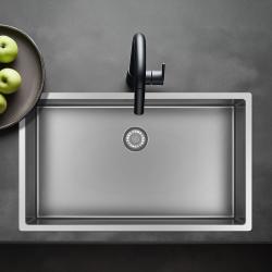Pure.Sink Exclusivo suuri ruostumaton teräksinen tiskiallas 70x40 cm 10mm säde alapuolella, tasoon upotettava ja päälle asennettava PEX7040-02